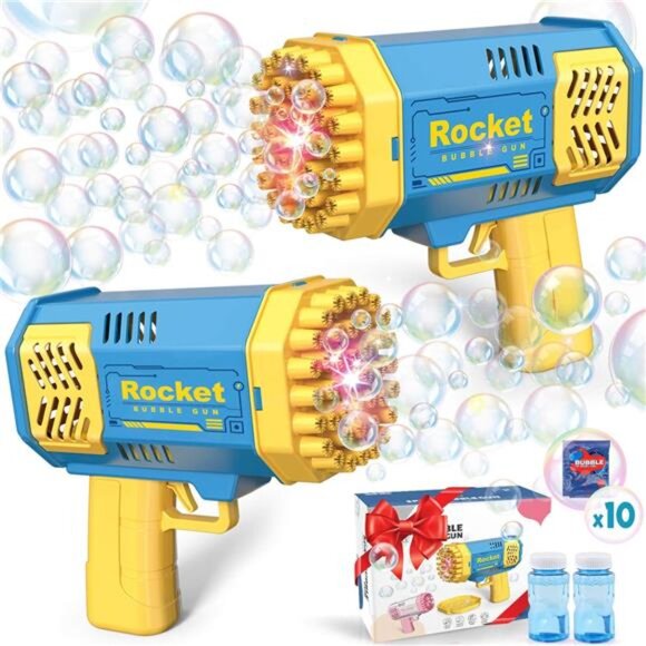 Toys for 3-8 Year Old Boys Girls: 2 Pack Bubble Machine for Kids with Bubble - Picture 1 of 8
